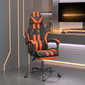 Gaming-Stuhl mit Fußstütze Drehbar Schwarz & Orange Kunstleder