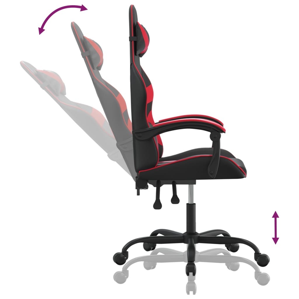 Gaming-Stuhl Drehbar Schwarz und Rot Kunstleder