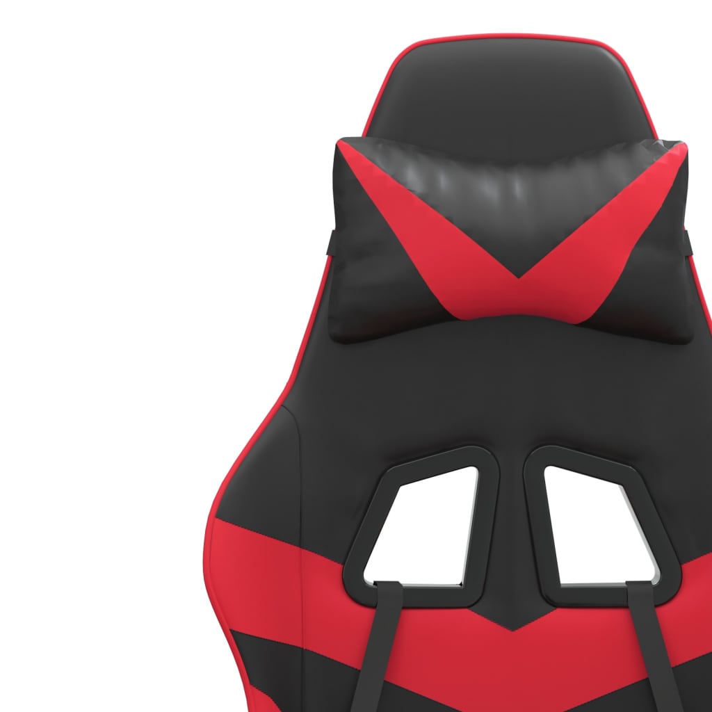 Gaming-Stuhl mit Fußstütze Drehbar Schwarz & Rot Kunstleder