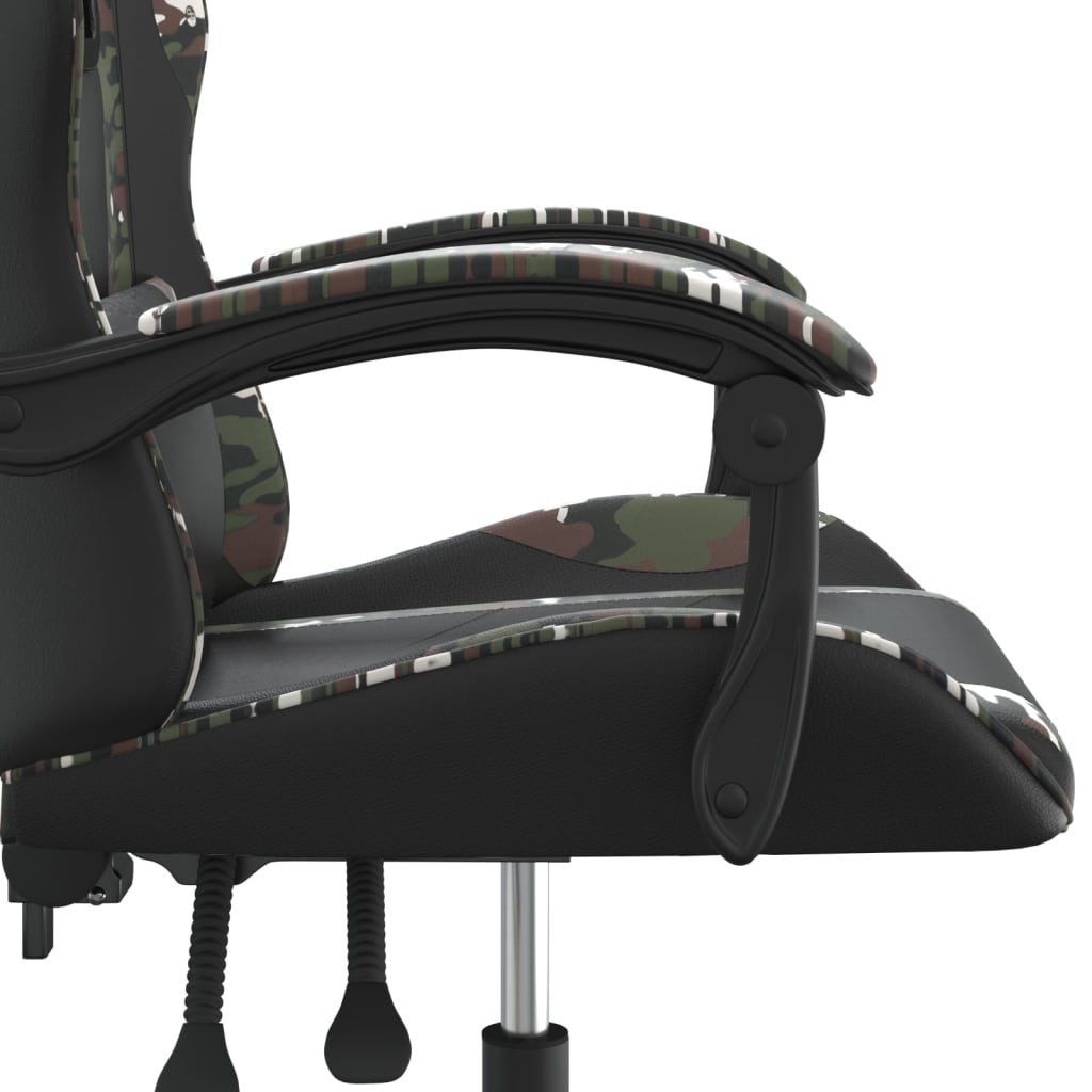 Gaming-Stuhl Drehbar Schwarz und Tarnfarben Kunstleder