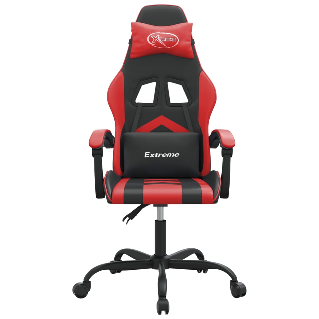 Gaming-Stuhl Drehbar Schwarz und Rot Kunstleder