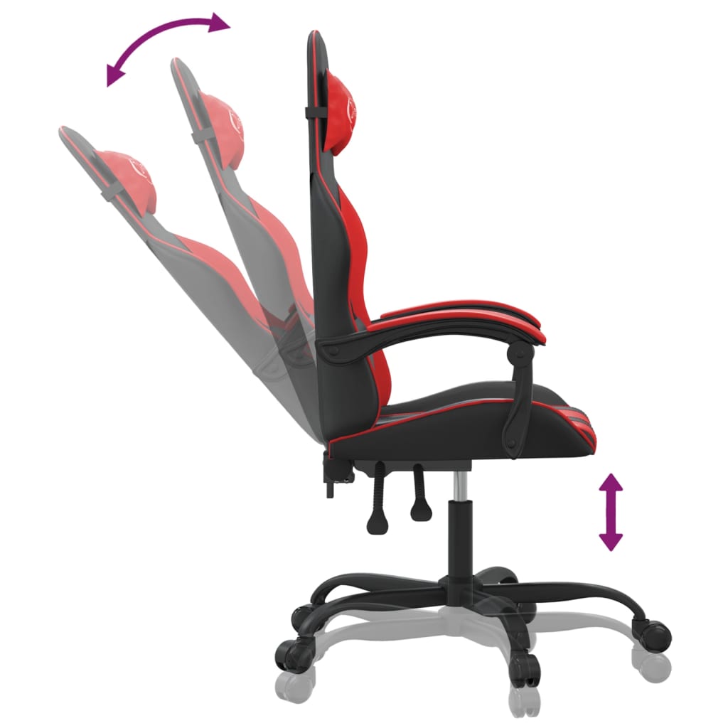 Gaming-Stuhl Drehbar Schwarz und Rot Kunstleder