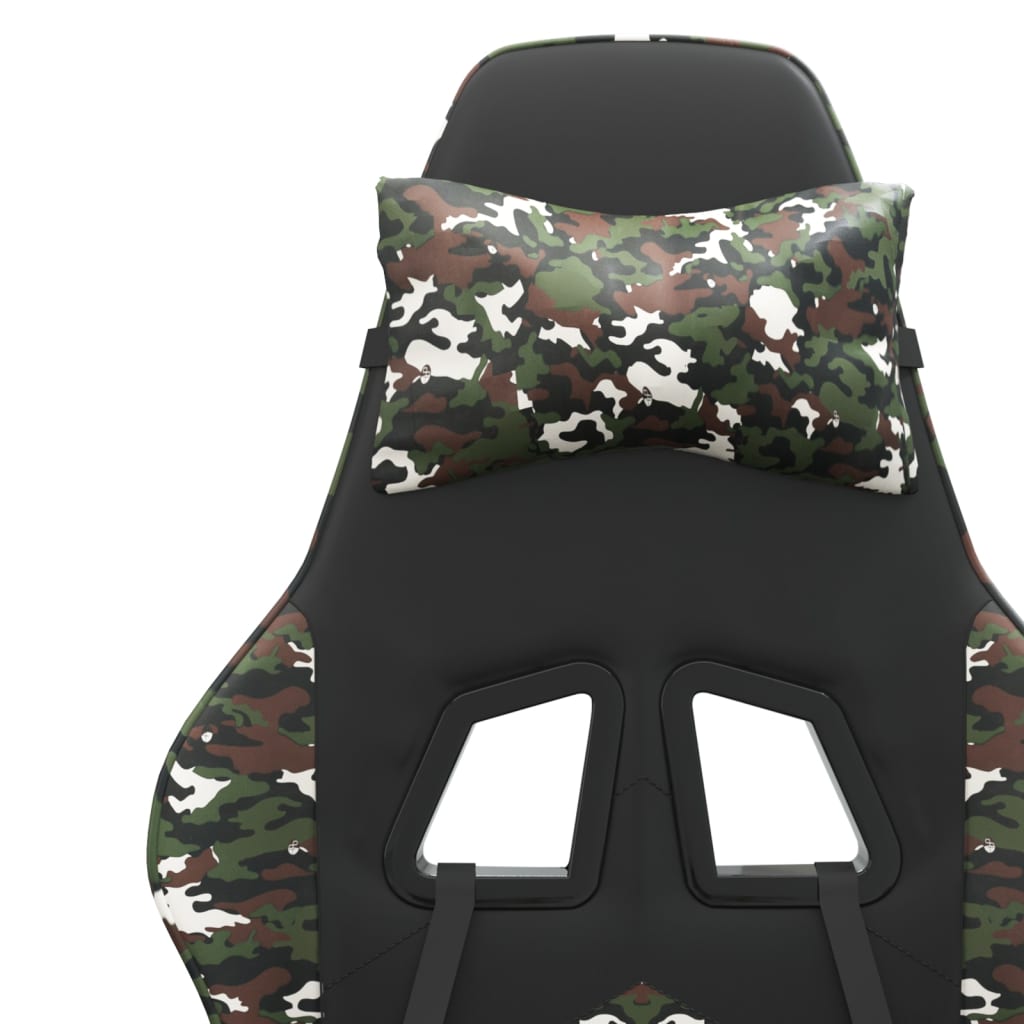 Gaming-Stuhl Drehbar Schwarz und Tarnfarben Kunstleder