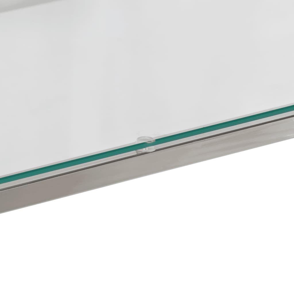 Konsolentisch Silbern Edelstahl und Hartglas