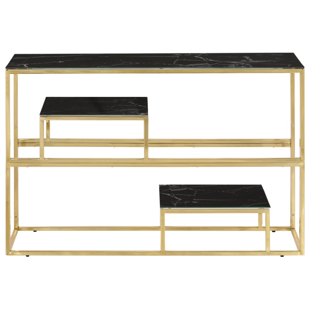 Konsolentisch Golden Edelstahl und Hartglas