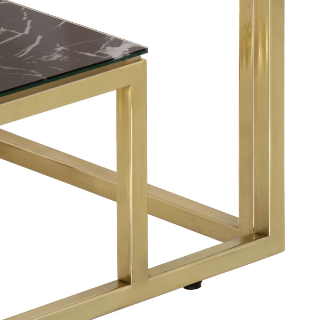Konsolentisch Golden Edelstahl und Hartglas