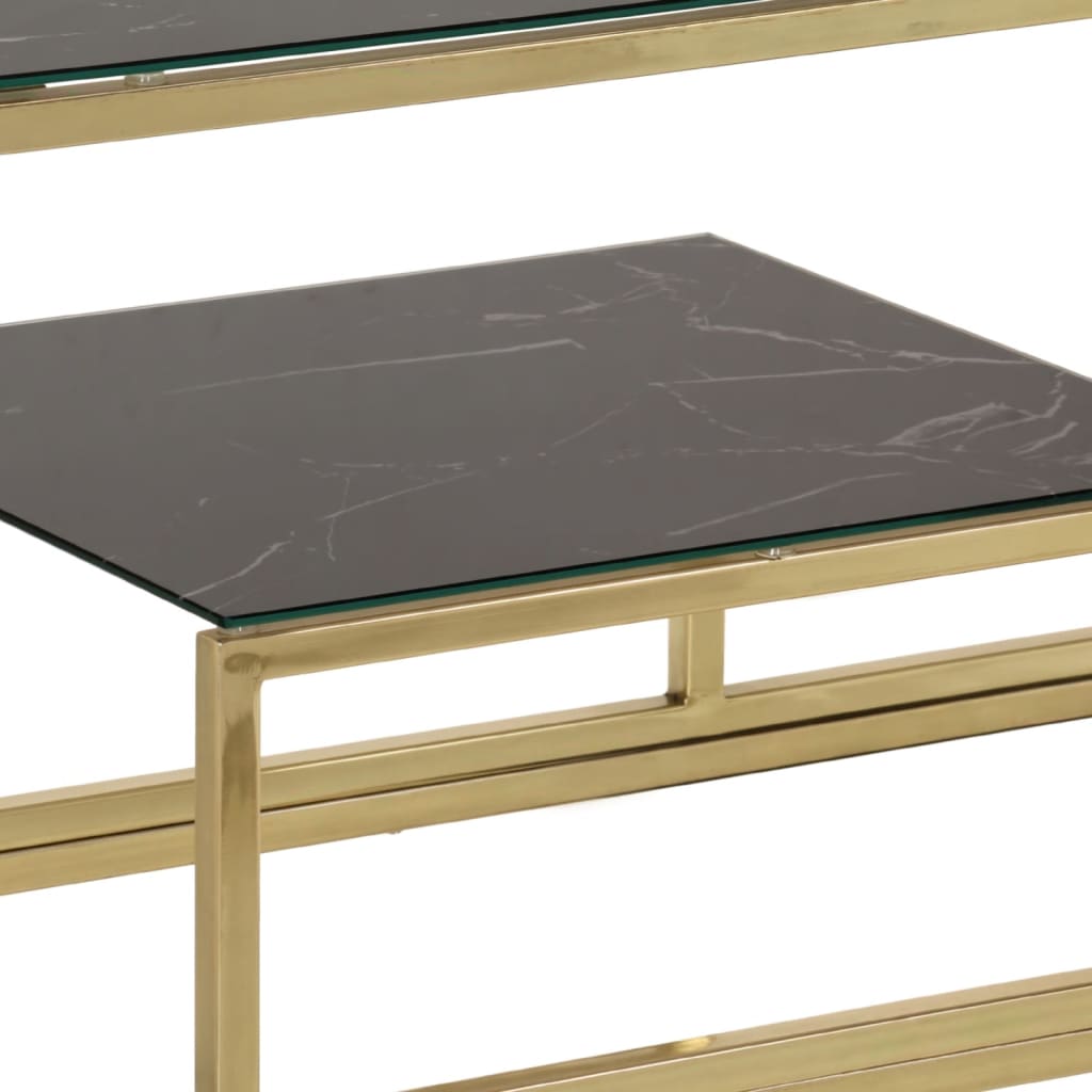 Konsolentisch Golden Edelstahl und Hartglas