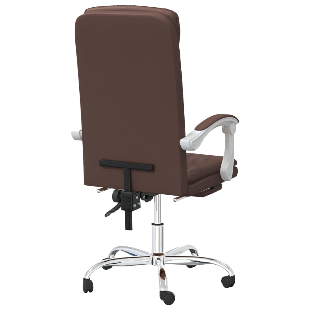Bürostuhl mit Liegefunktion Braun Kunstleder
