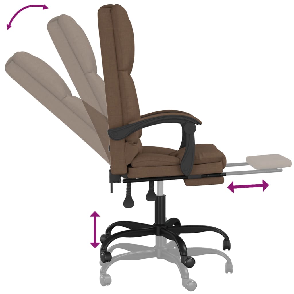 Bürostuhl mit Massagefunktion Braun Stoff
