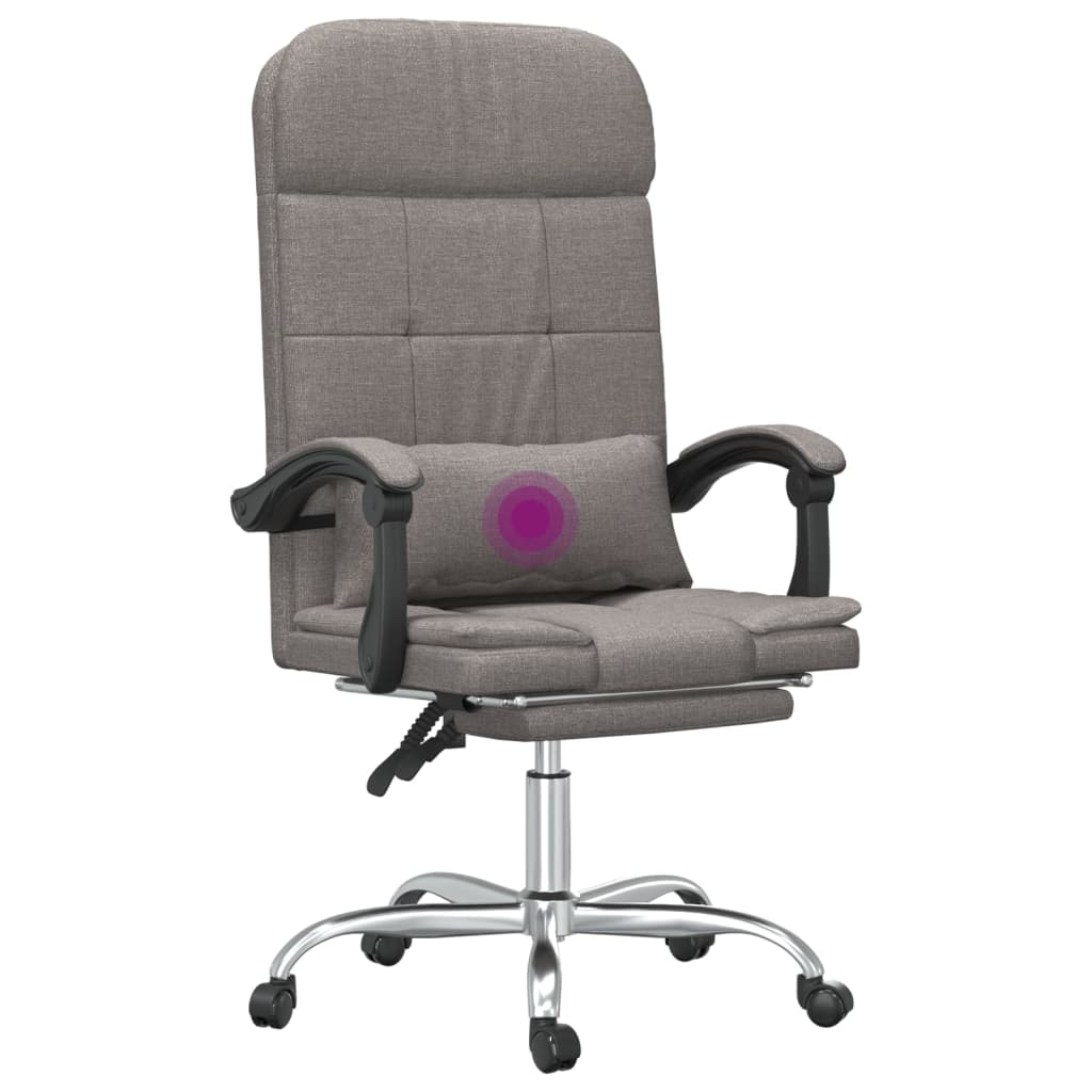 Bürostuhl mit Massagefunktion Taupe Stoff