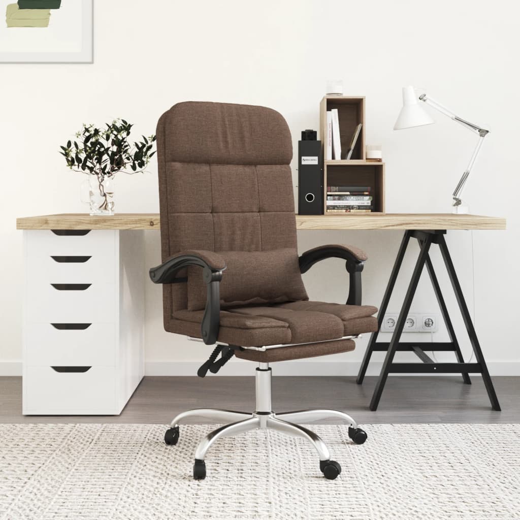 Bürostuhl mit Massagefunktion Braun Stoff