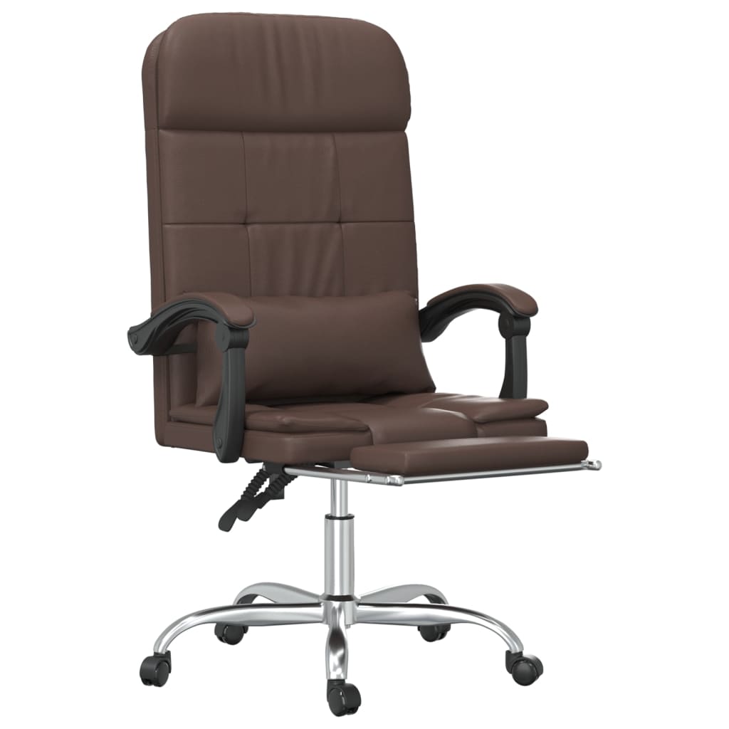 Bürostuhl mit Massagefunktion Braun Kunstleder