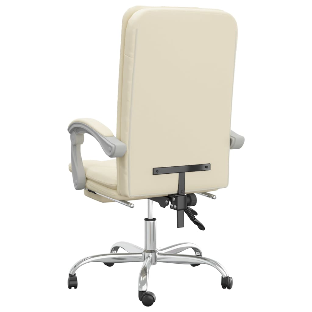 Bürostuhl mit Liegefunktion Creme Kunstleder