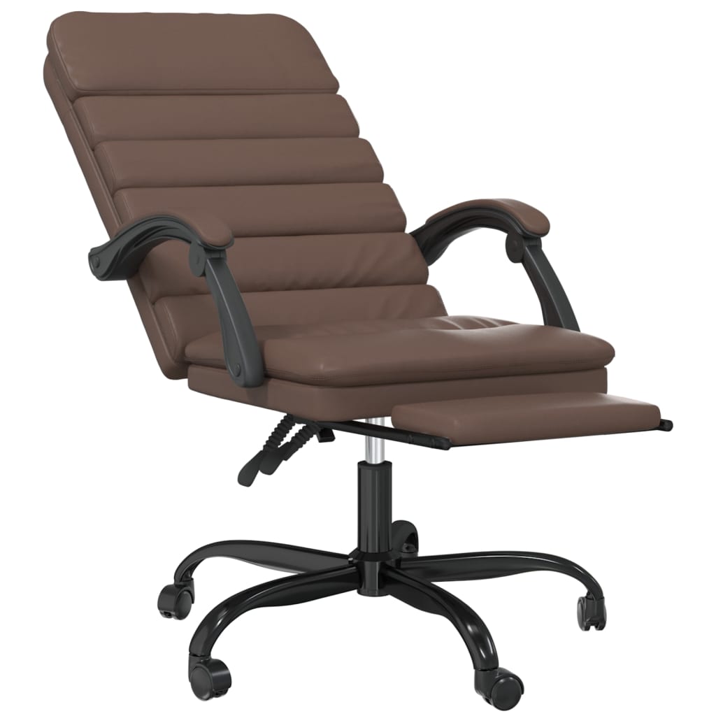 Bürostuhl mit Massagefunktion Braun Kunstleder