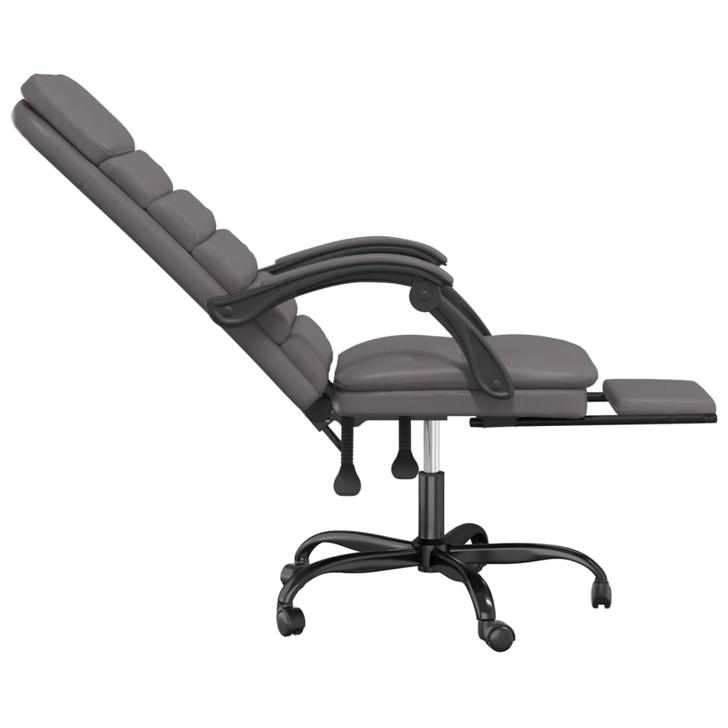 Bürostuhl mit Massagefunktion Grau Kunstleder