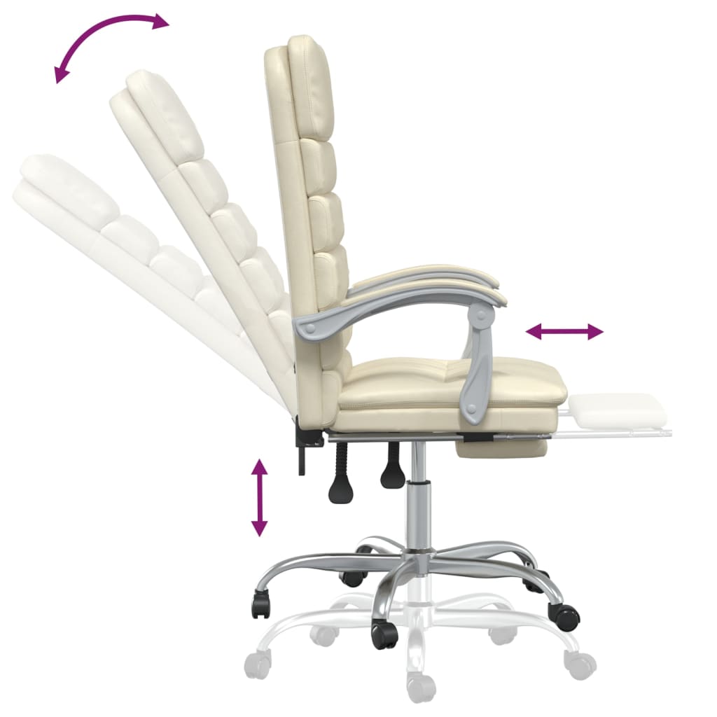 Bürostuhl mit Massagefunktion Creme Kunstleder