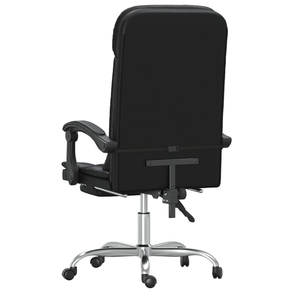 Massage-Bürostuhl mit Liegefunktion Schwarz Kunstleder