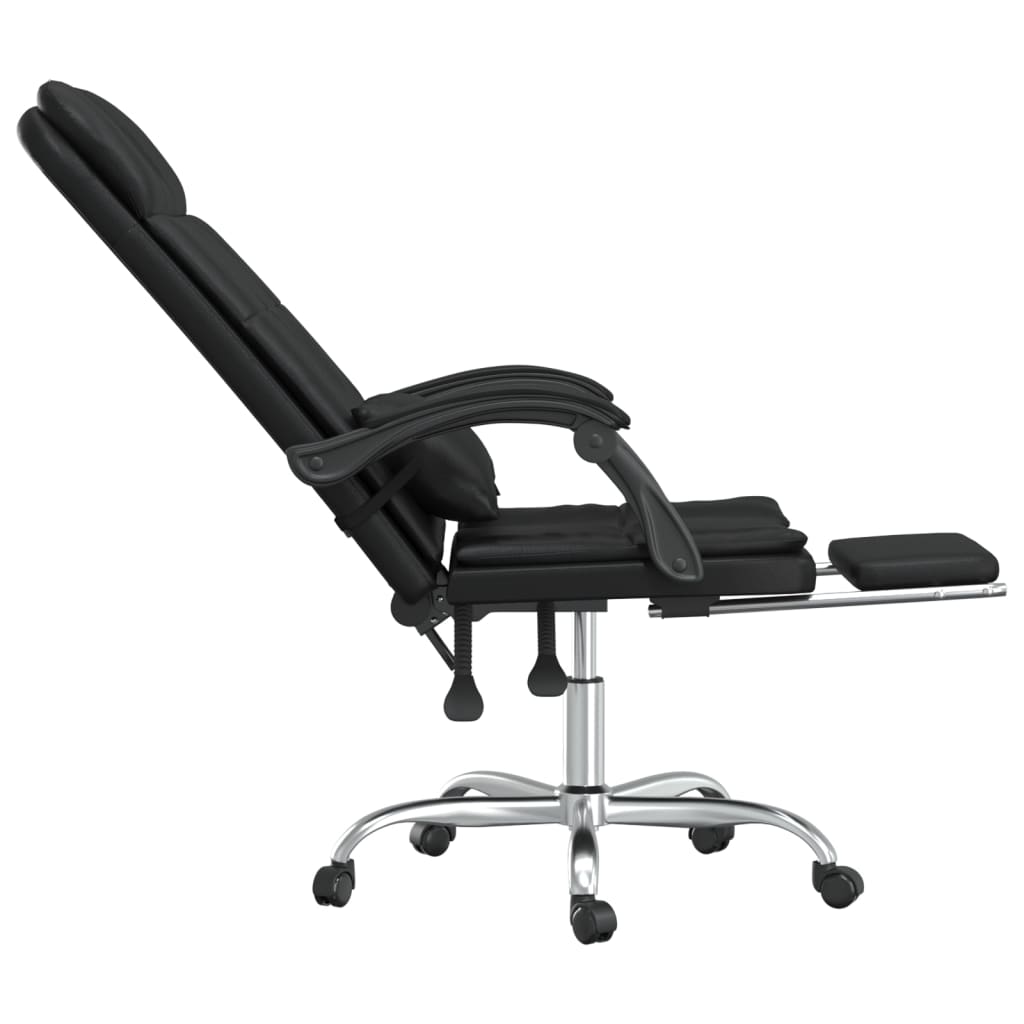 Massage-Bürostuhl mit Liegefunktion Schwarz Kunstleder