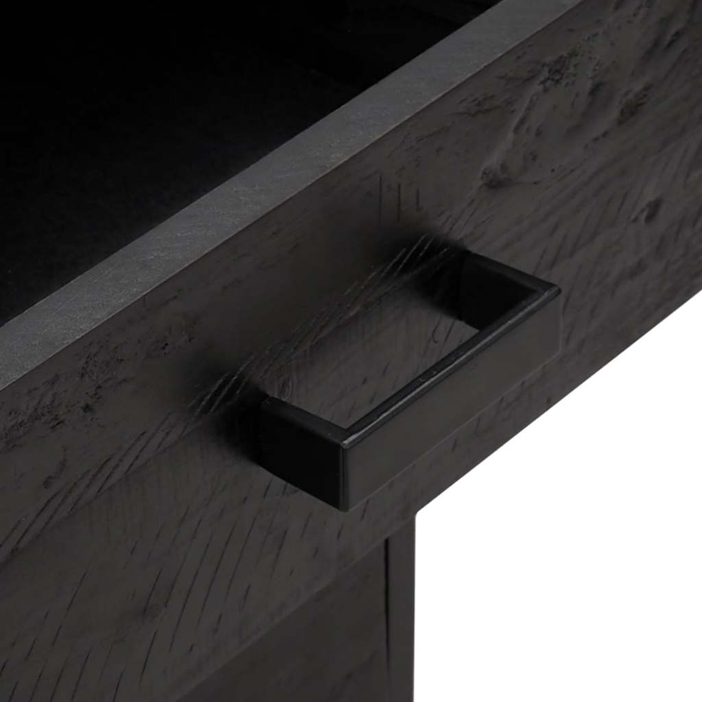 Nachttisch Schwarz 40x30x55 cm Massivholz Kiefer