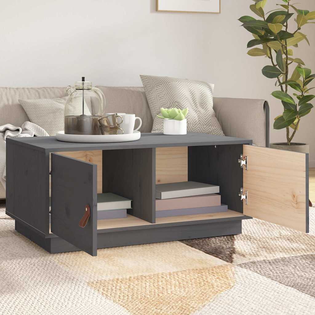 Couchtisch Grau 80x50x35 cm Massivholz Kiefer