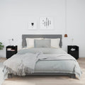 Nachttische 2 Stk. Schwarz 40x34x55 cm Massivholz Kiefer