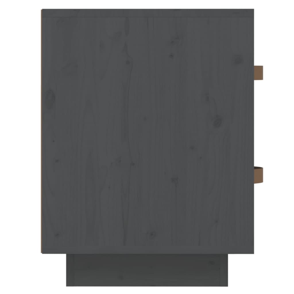 Nachttische 2 Stk. Grau 40x34x45 cm Massivholz Kiefer