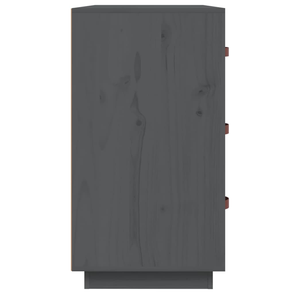 Sideboard Grau 80x40x75 cm Massivholz Kiefer