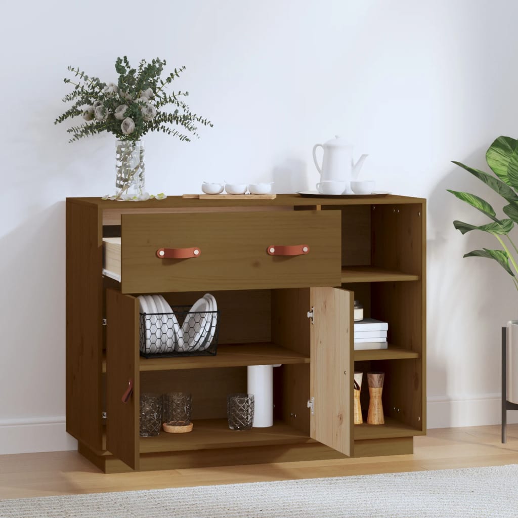 Sideboard Honigbraun 98,5x40x75 cm Massivholz Kiefer
