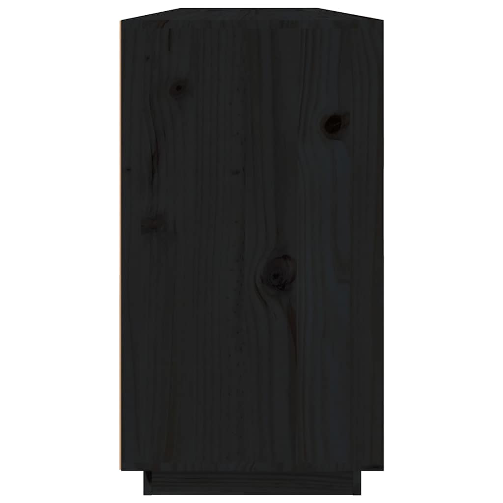 Sideboard Schwarz 100x40x75 cm Massivholz Kiefer