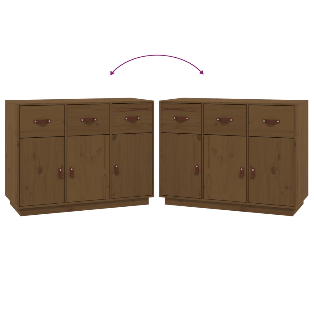 Sideboard Honigbraun 100x40x75 cm Massivholz Kiefer