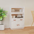 Highboard Weiß 67x40x108,5 cm Massivholz Kiefer