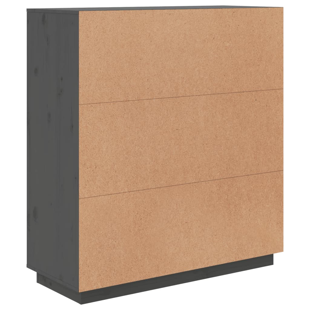 Highboard Grau 100x40x108,5 cm Massivholz Kiefer