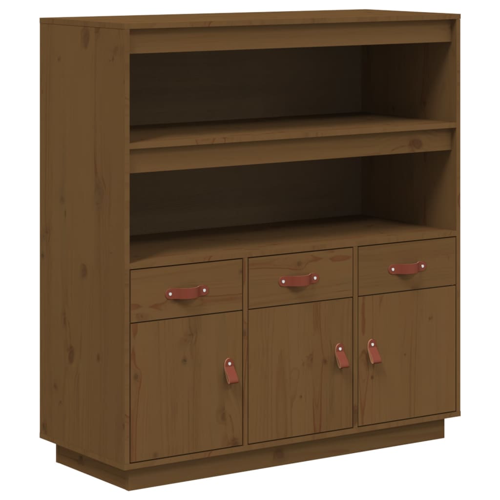 Highboard Honigbraun 100x40x108,5 cm Massivholz Kiefer