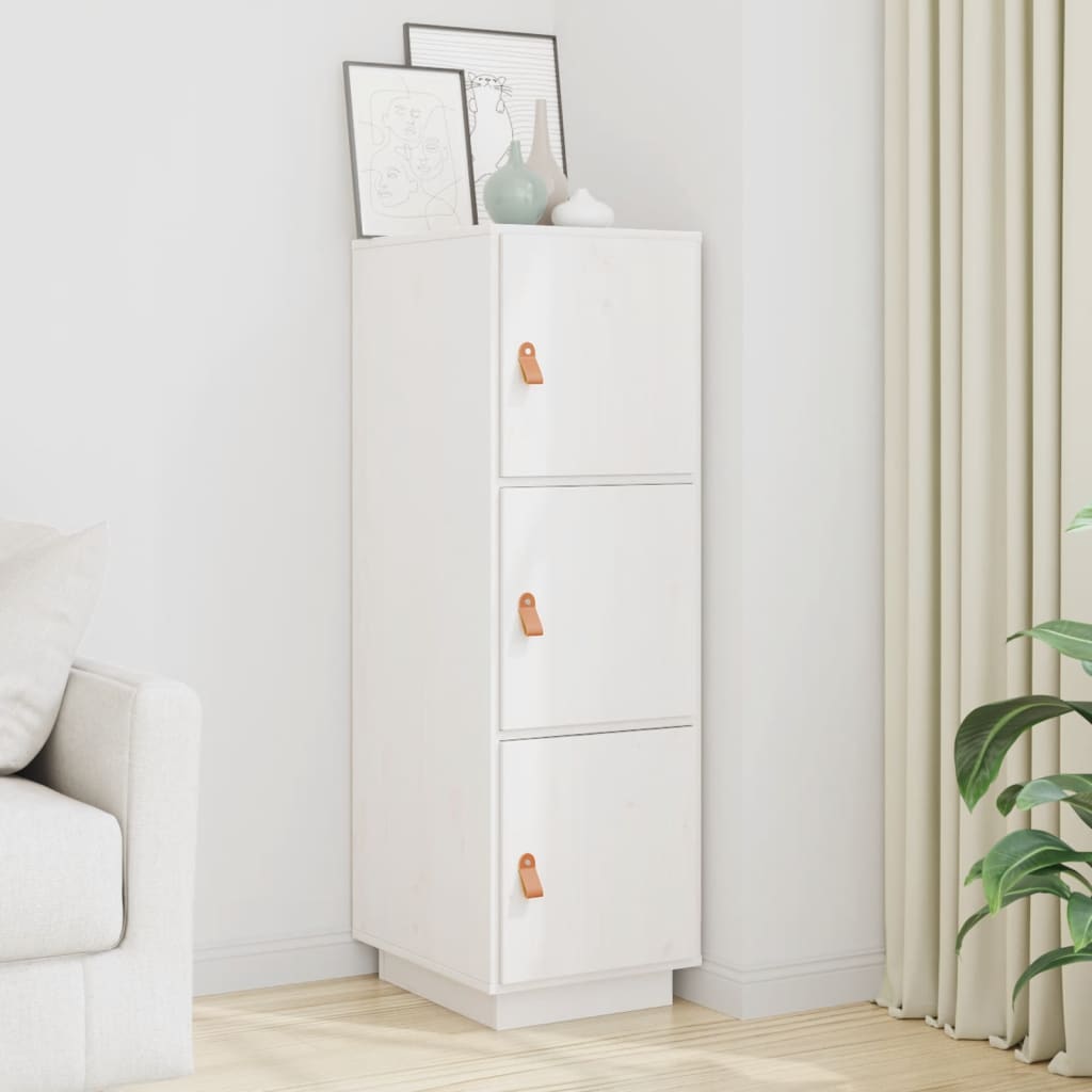 Highboard Weiß 34x40x108,5 cm Massivholz Kiefer