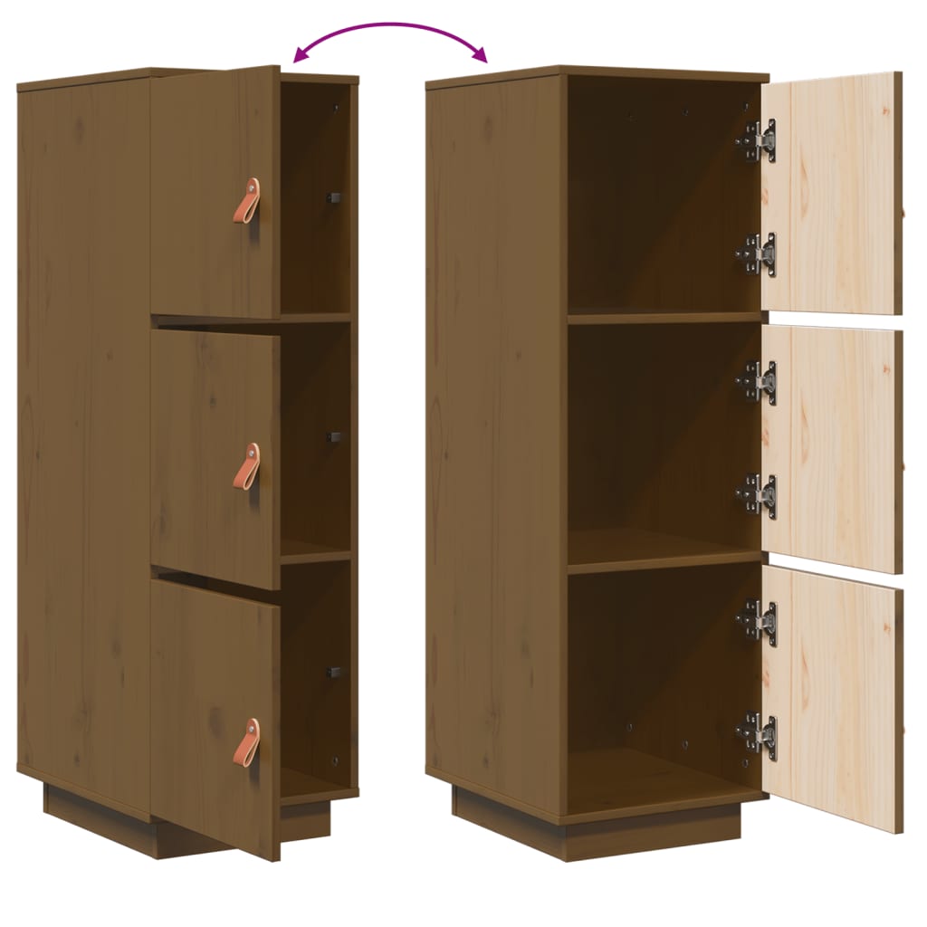 Highboard Honigbraun 34x40x108,5 cm Massivholz Kiefer