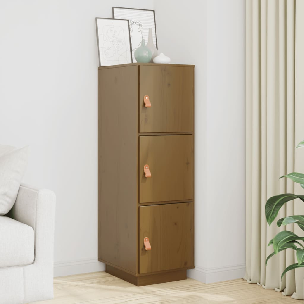 Highboard Honigbraun 34x40x108,5 cm Massivholz Kiefer