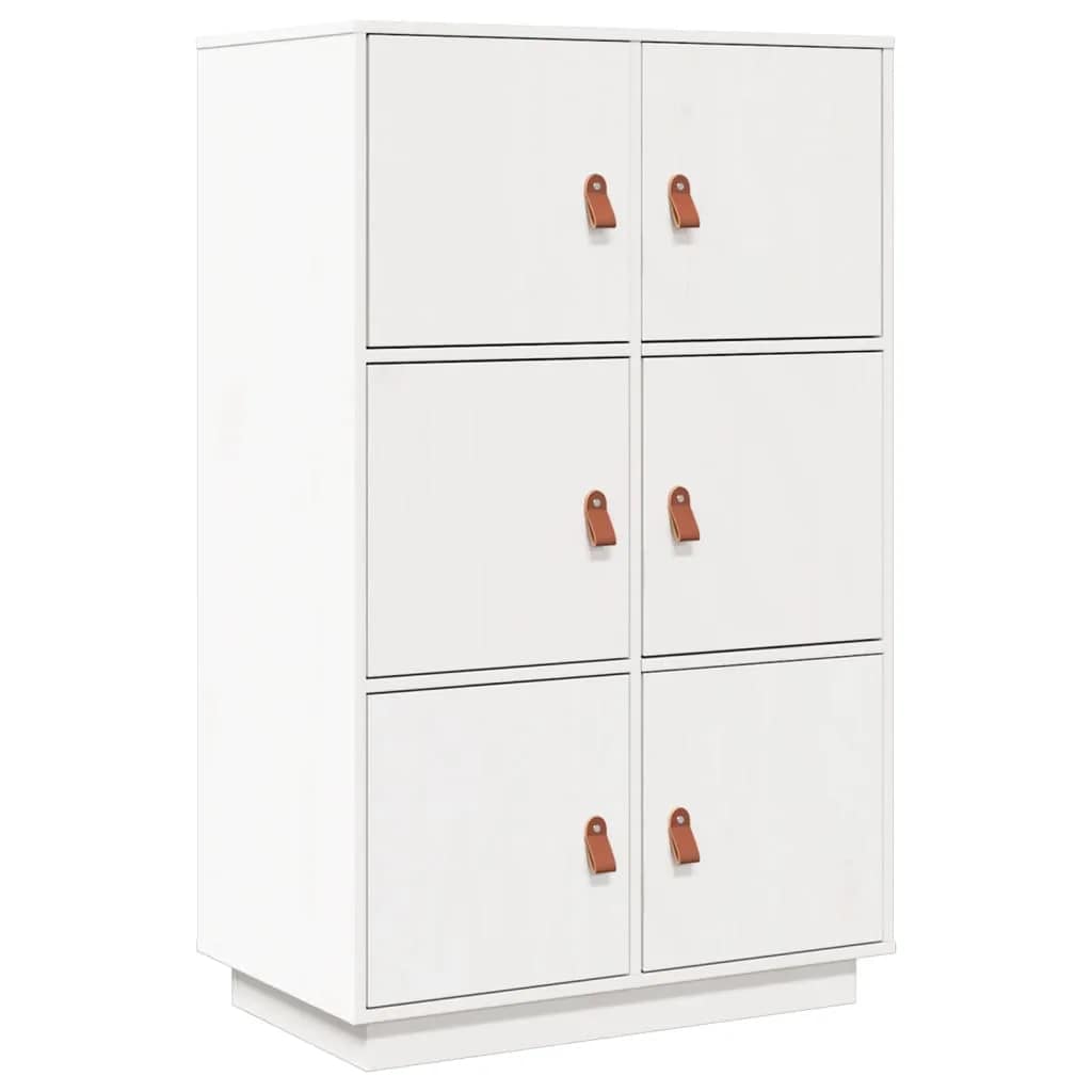 Highboard Weiß 67x40x108,5 cm Massivholz Kiefer