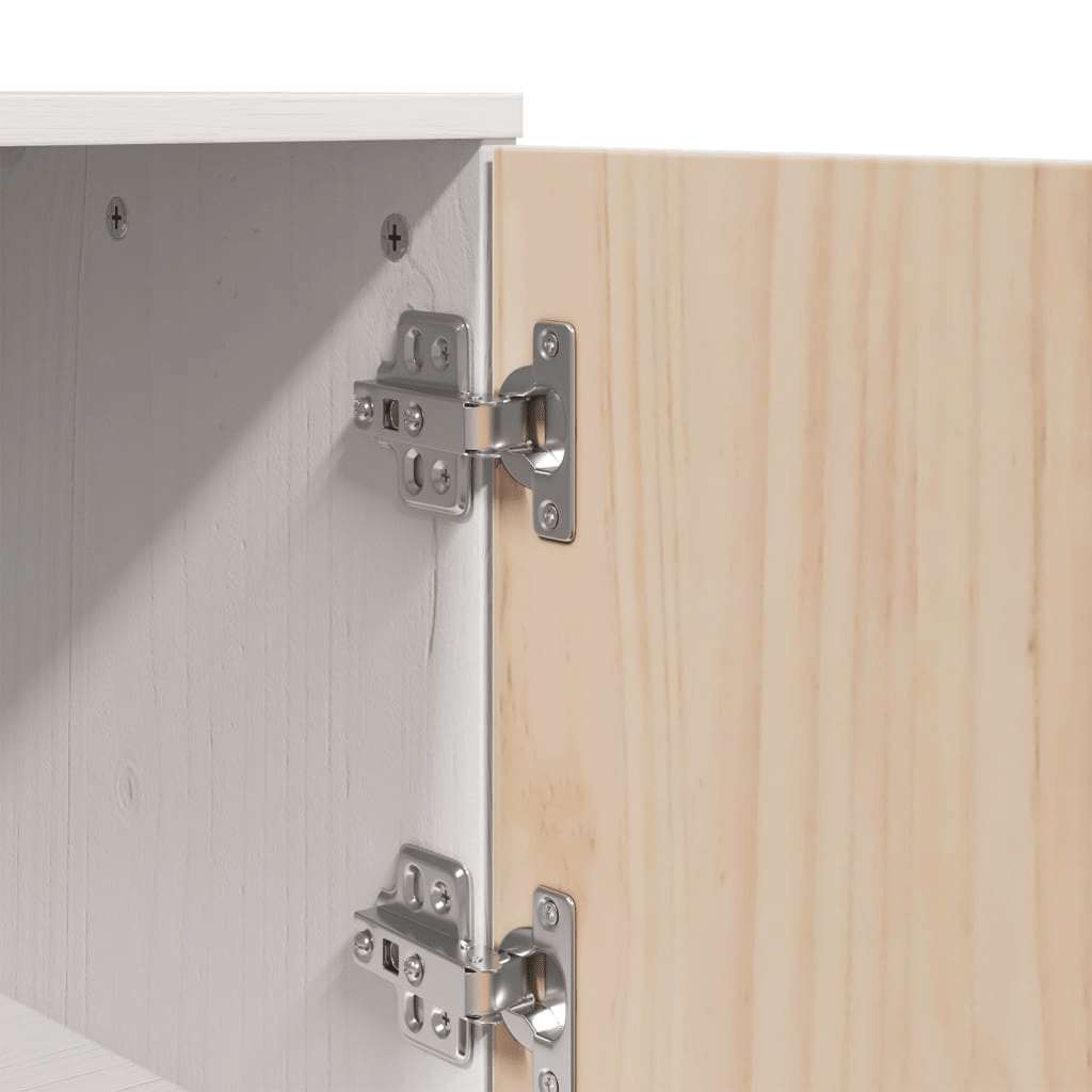 Highboard Weiß 67x40x108,5 cm Massivholz Kiefer
