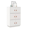 Highboard Weiß 67x40x108,5 cm Massivholz Kiefer