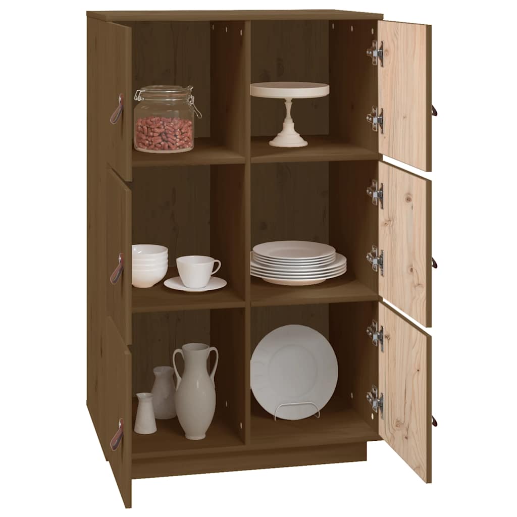 Highboard Honigbraun 67x40x108,5 cm Massivholz Kiefer