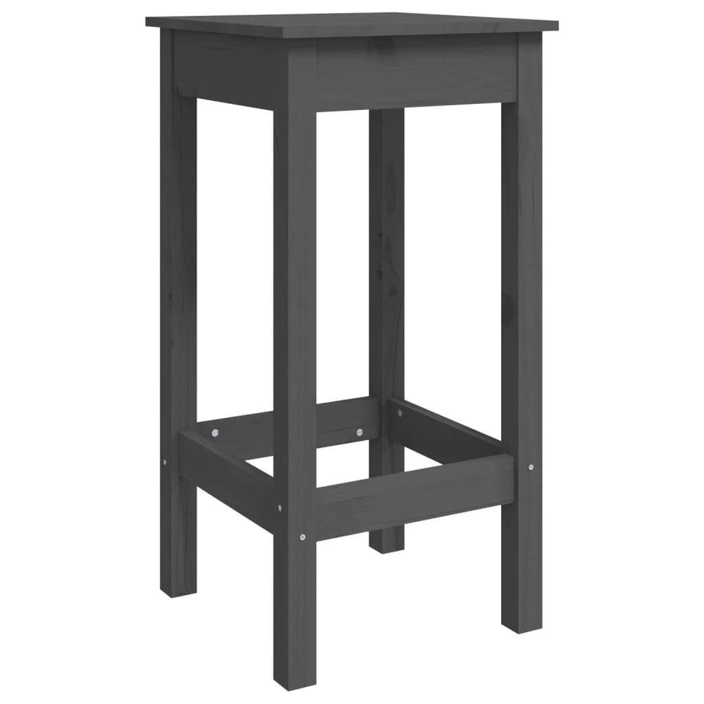 Barstühle 2 Stk. Grau 40x40x78 cm Massivholz Kiefer