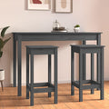 Barstühle 2 Stk. Grau 40x40x78 cm Massivholz Kiefer