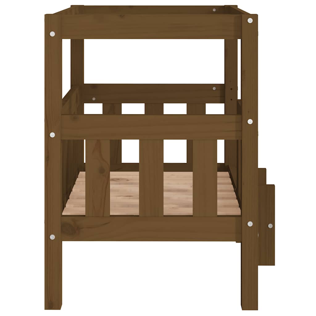 Hundebett Honigbraun 65,5x50,5x70 cm Massivholz Kiefer