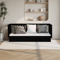 Tagesbett Schwarz 75x190 cm Massivholz Kiefer