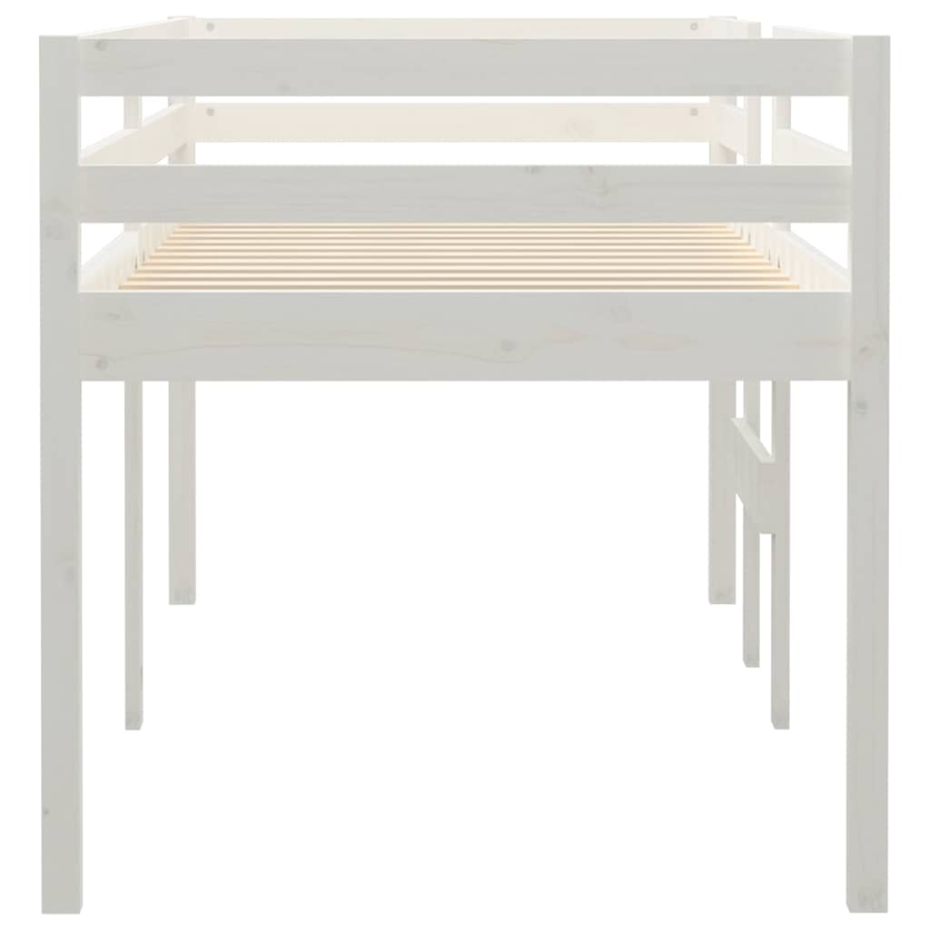 Hochbett Weiß 75x190 cm Massivholz Kiefer