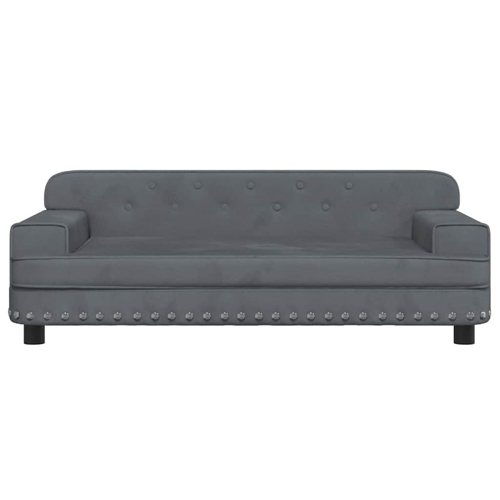 Hundebett Dunkelgrau 90x53x30 cm Samt