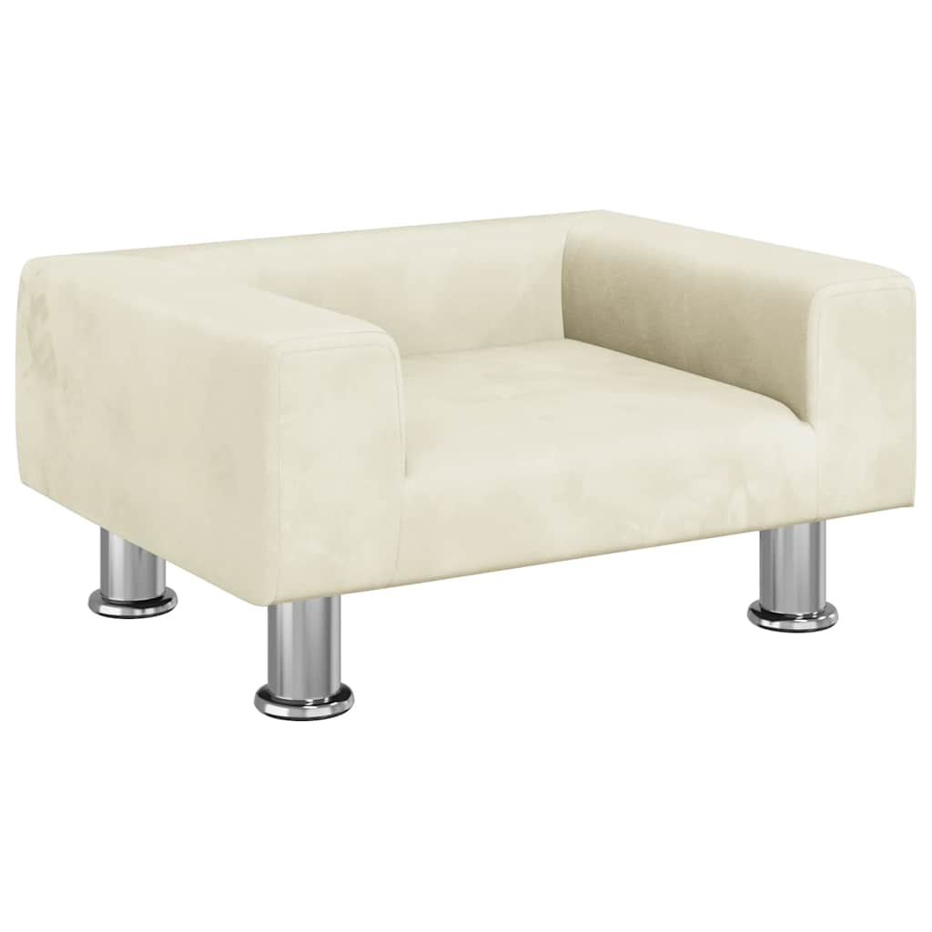 Hundebett Creme 50x40x26,5 cm Samt