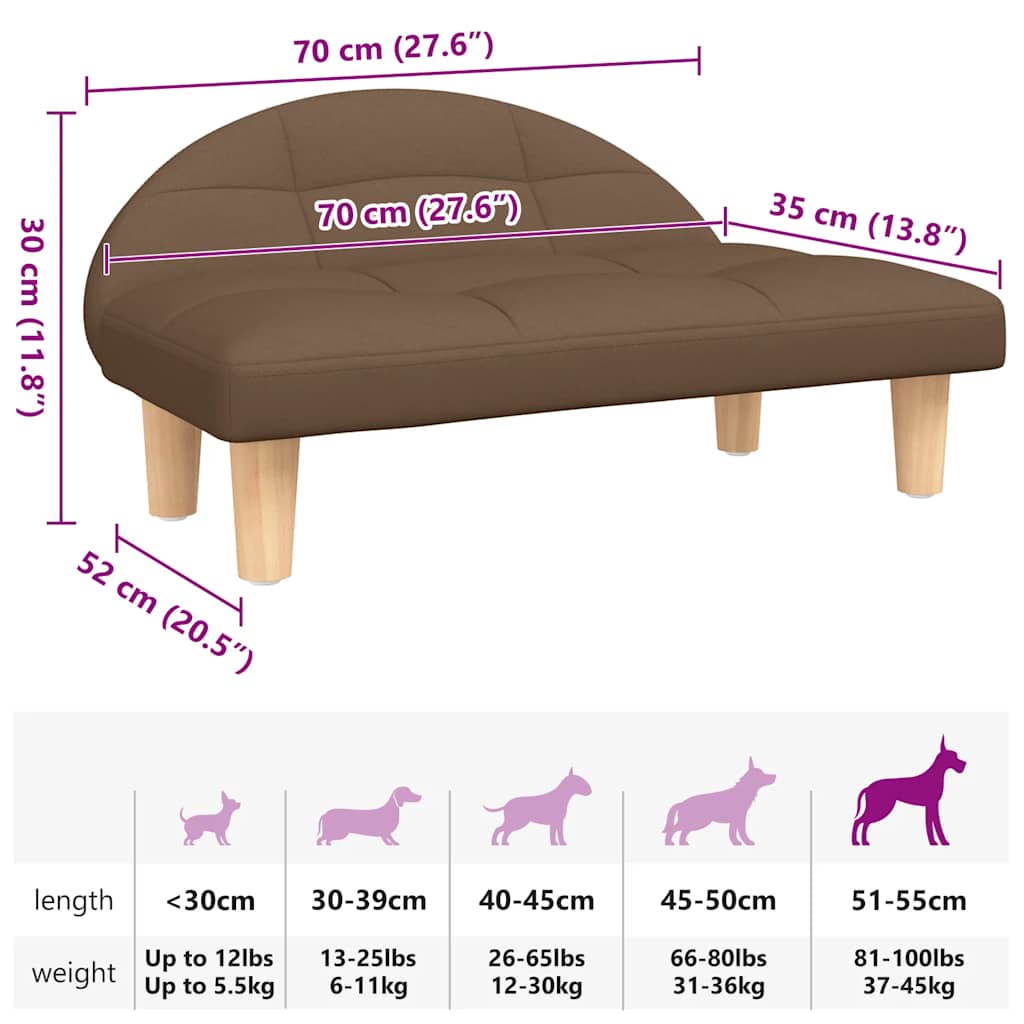 Hundebett Braun 70x52x30 cm Stoff