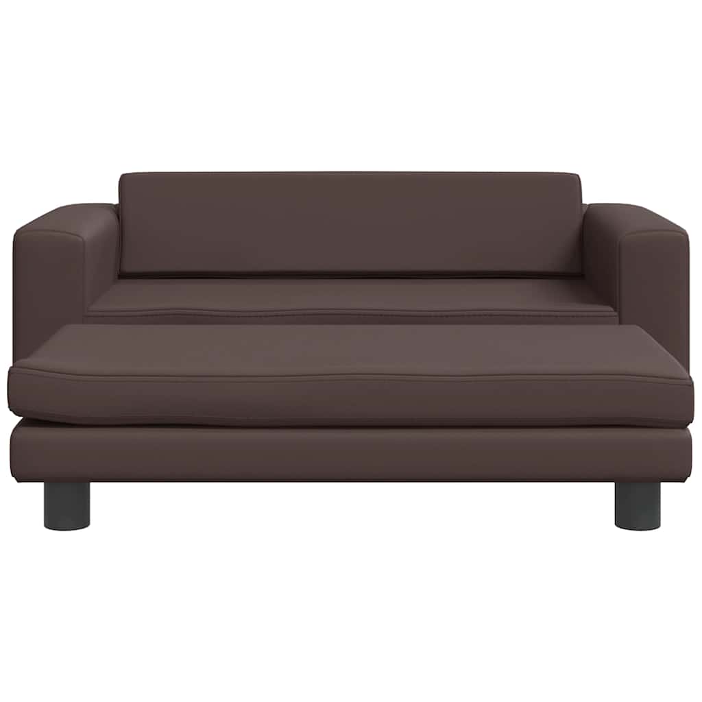 Hundebett mit Verlängerung Braun 100x50x30 cm Kunstleder
