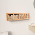 Wandregal mit Körben 62x18x16 cm Massivholz Nussbaum
